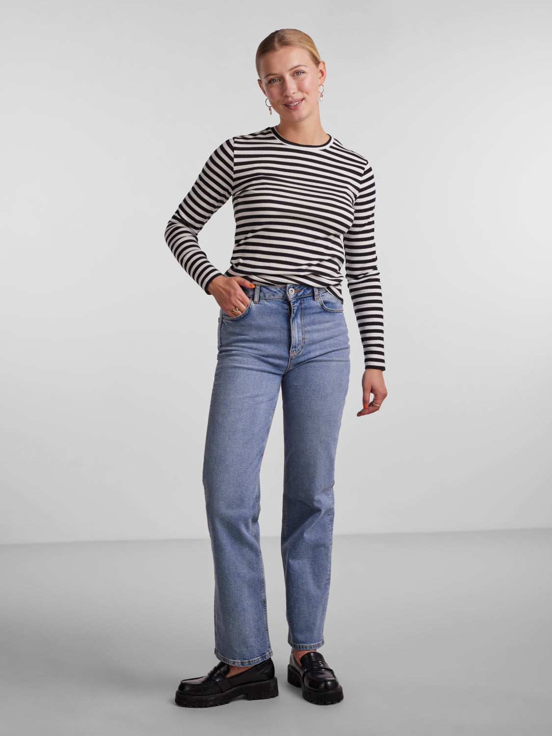 PCRUKA T-Shirt - Cloud Dancer/sort